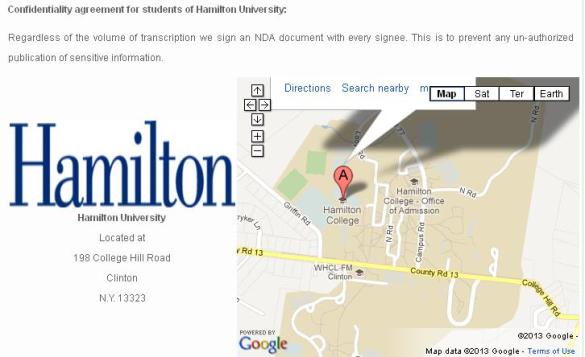 Hamuilton University Transcription
